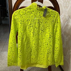 NWT LimeGreen lace blouse with detachable camisole